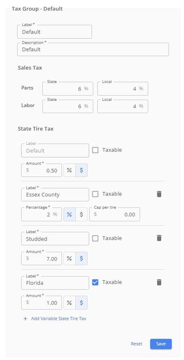 State Tire Tax - Capped